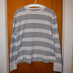 Men's Waffle Knit Striped Crewneck